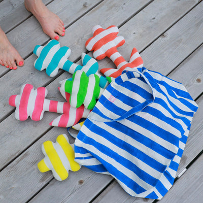 Market Bag in Red White Cabana Stripe