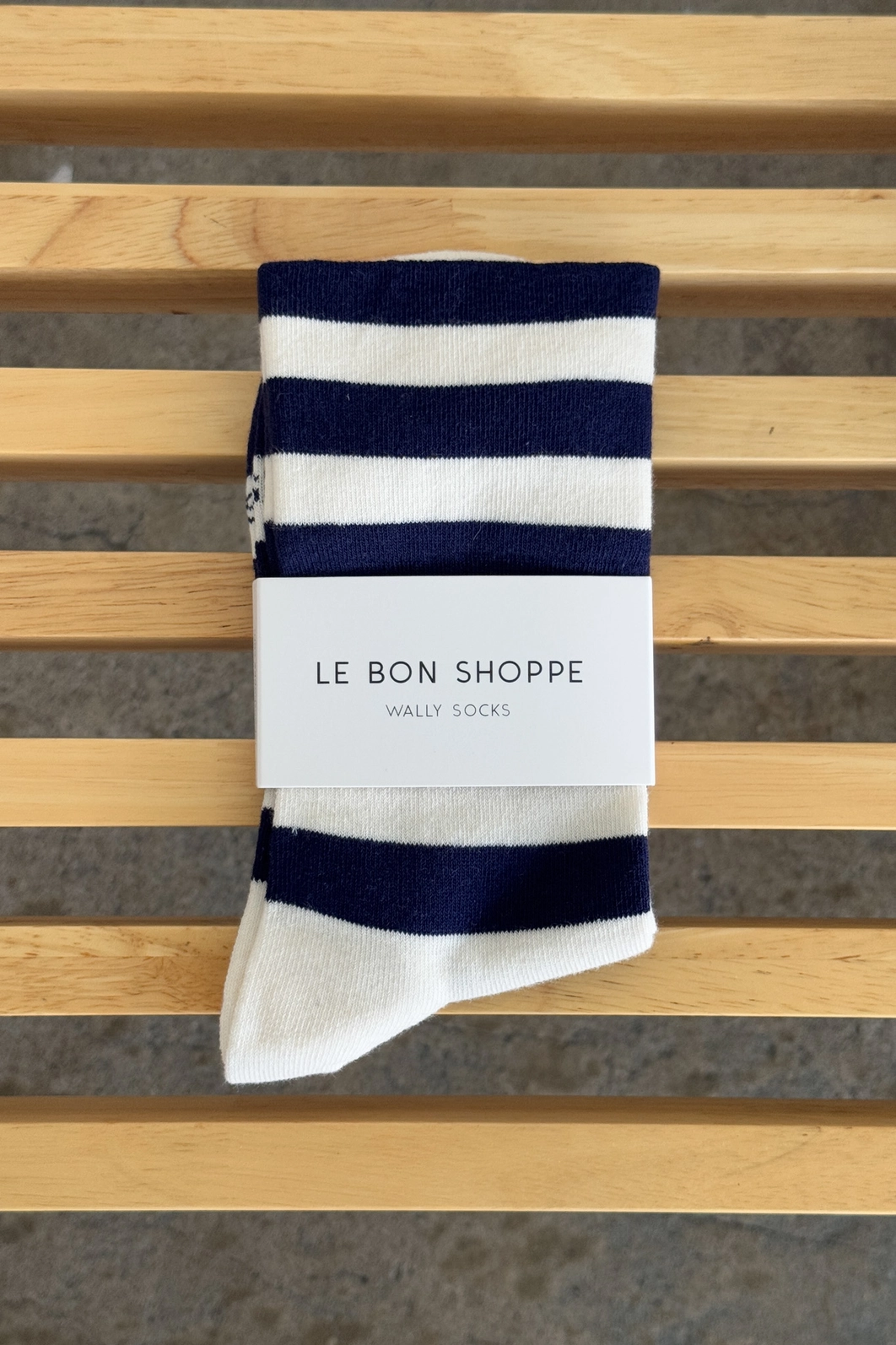 Wide Navy Stripe - Wally Socks