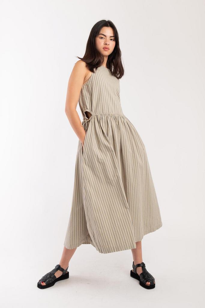 Cinch Dress - Muted Stripe