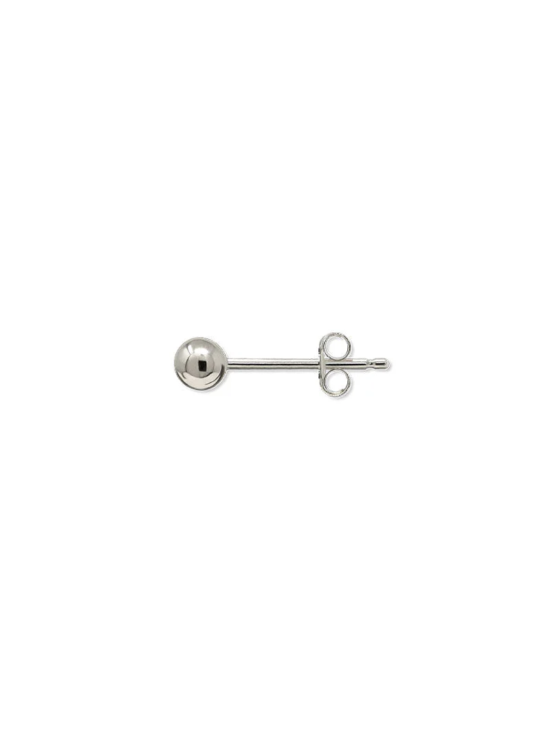3mm Ball 14k White Gold Single Stud