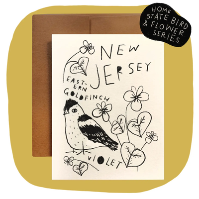 New Jersey State Flower & Bird Greeting Card