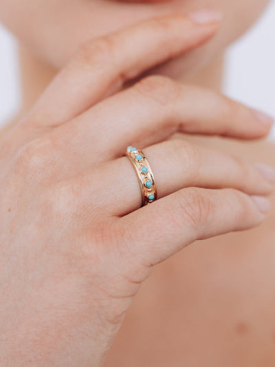 Méditerranée Turquoise Ring Band