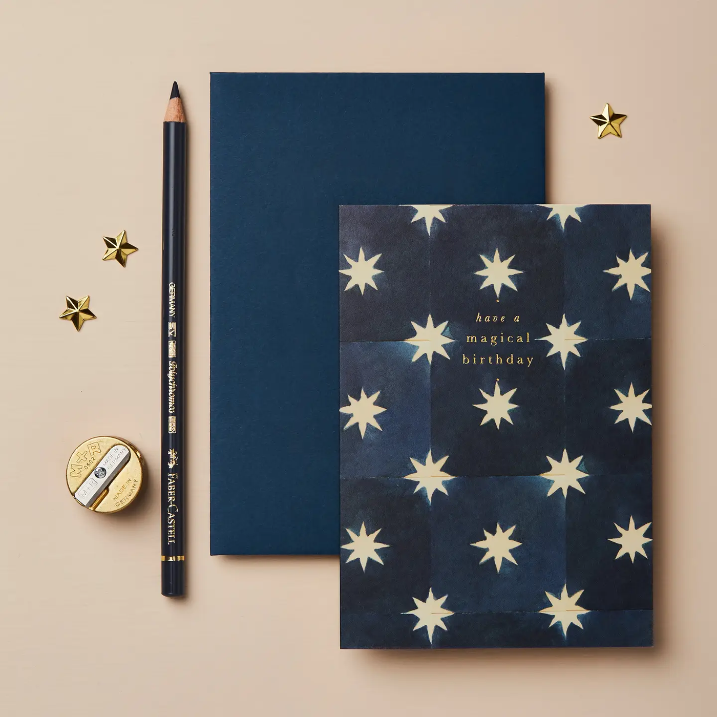 Navy Stars 'magical birthday' Card