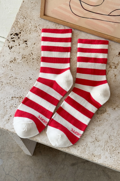 Wide Red Stripe - Wally Socks