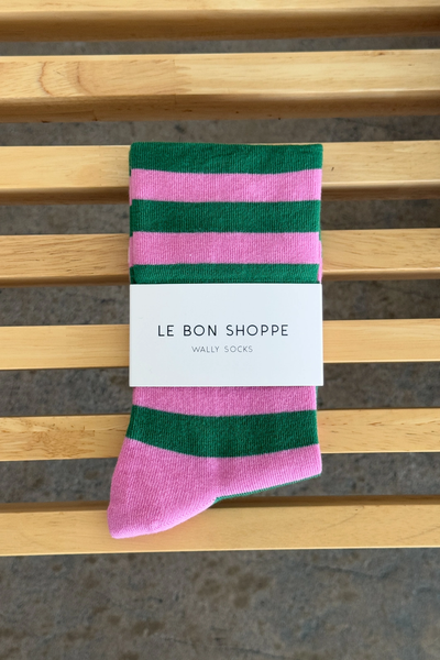 Wide Pink Stripe - Wally Socks