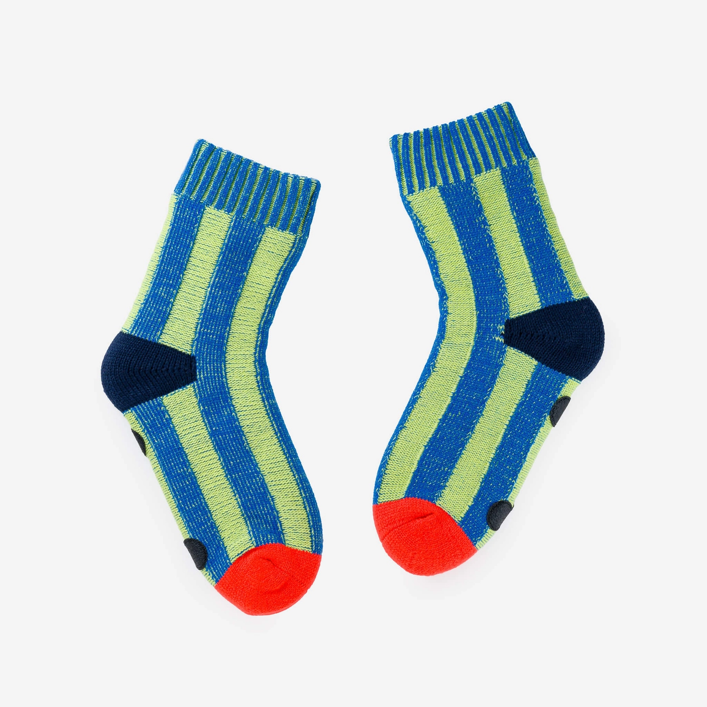 Lime Cobalt Stripe House Socks