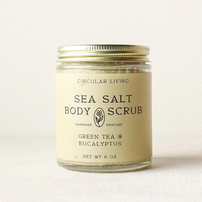 Sea Salt Body Scrub, Green Tea & Eucalyptus