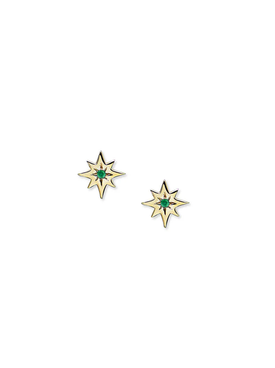 Icon Starburst Stud Emerald - Single