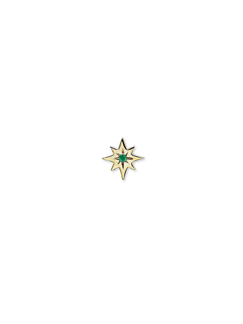 Icon Starburst Stud Emerald - Single
