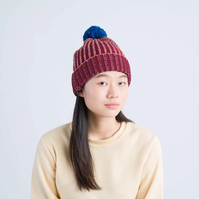 Super Mix Pom Beanie - Red