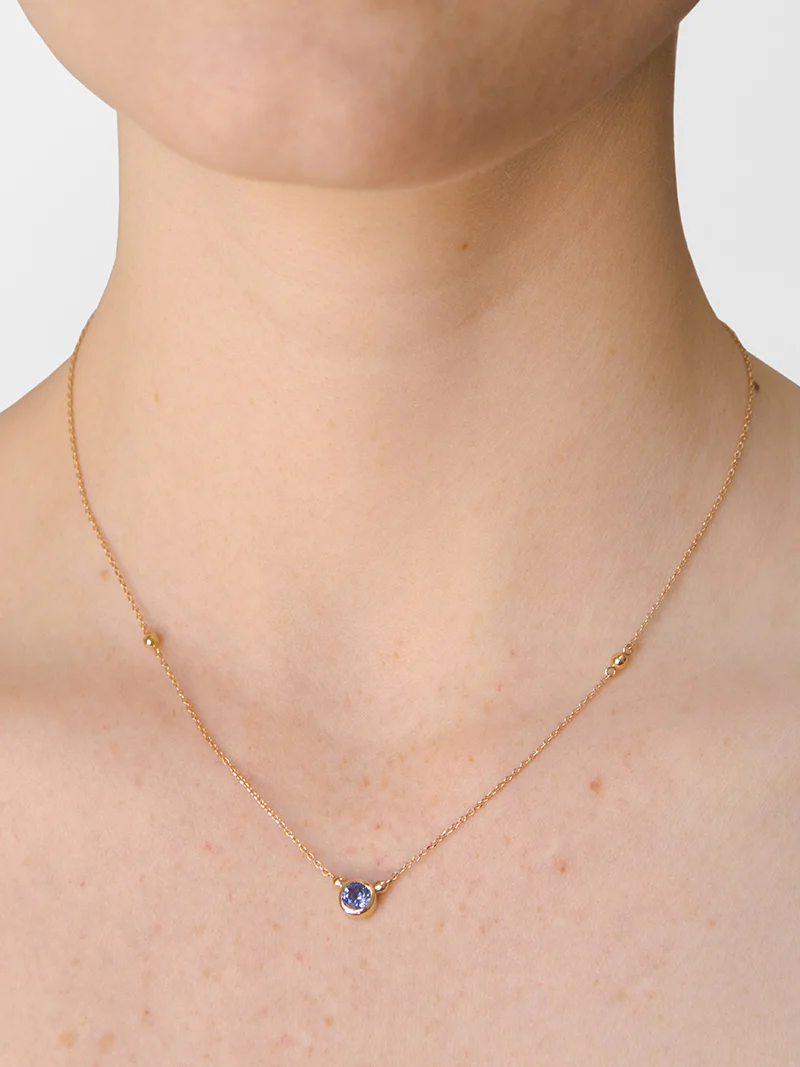 Dew Drop Bonheur Birthstone Necklace - Sapphire