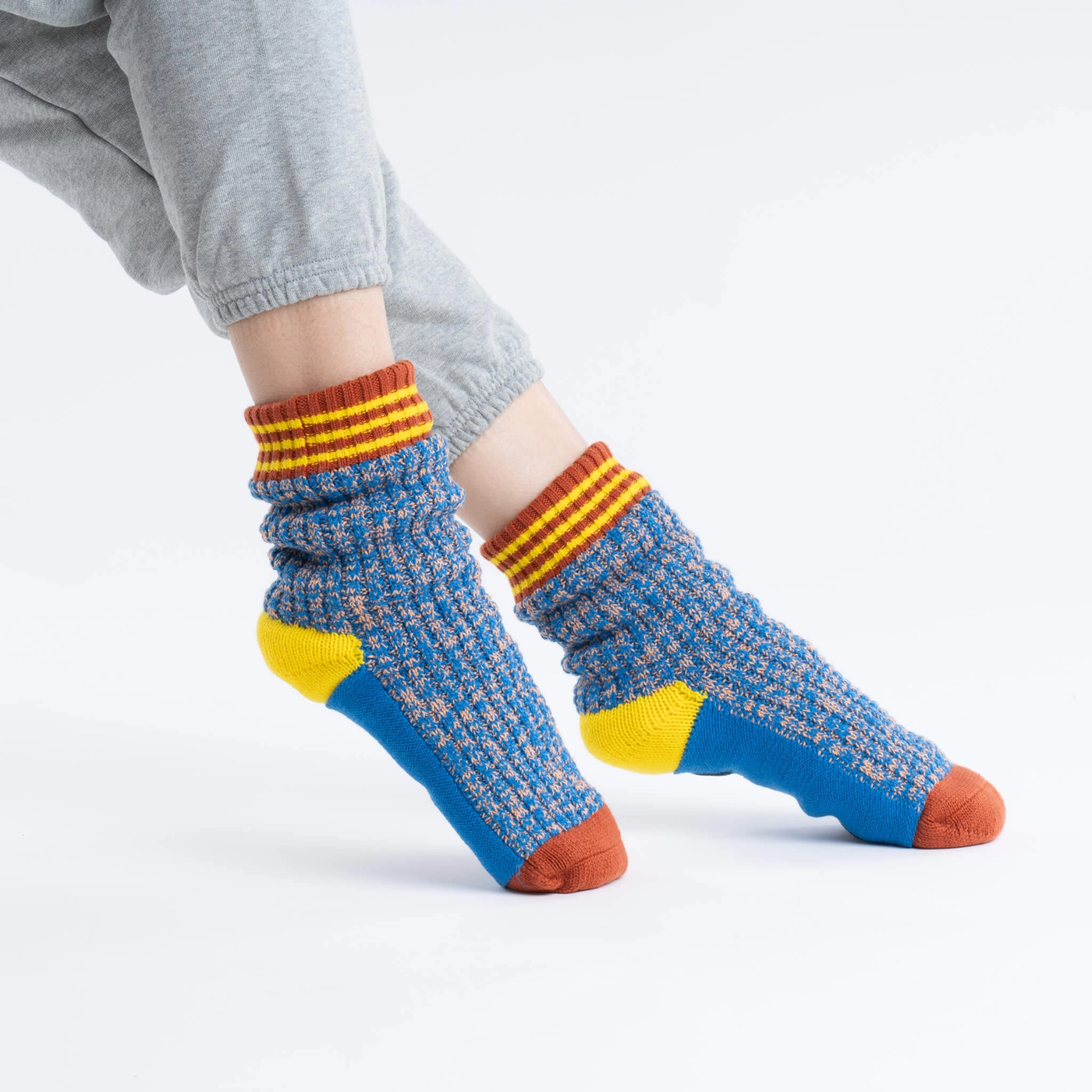 Varsity Knit House Socks-Cobalt