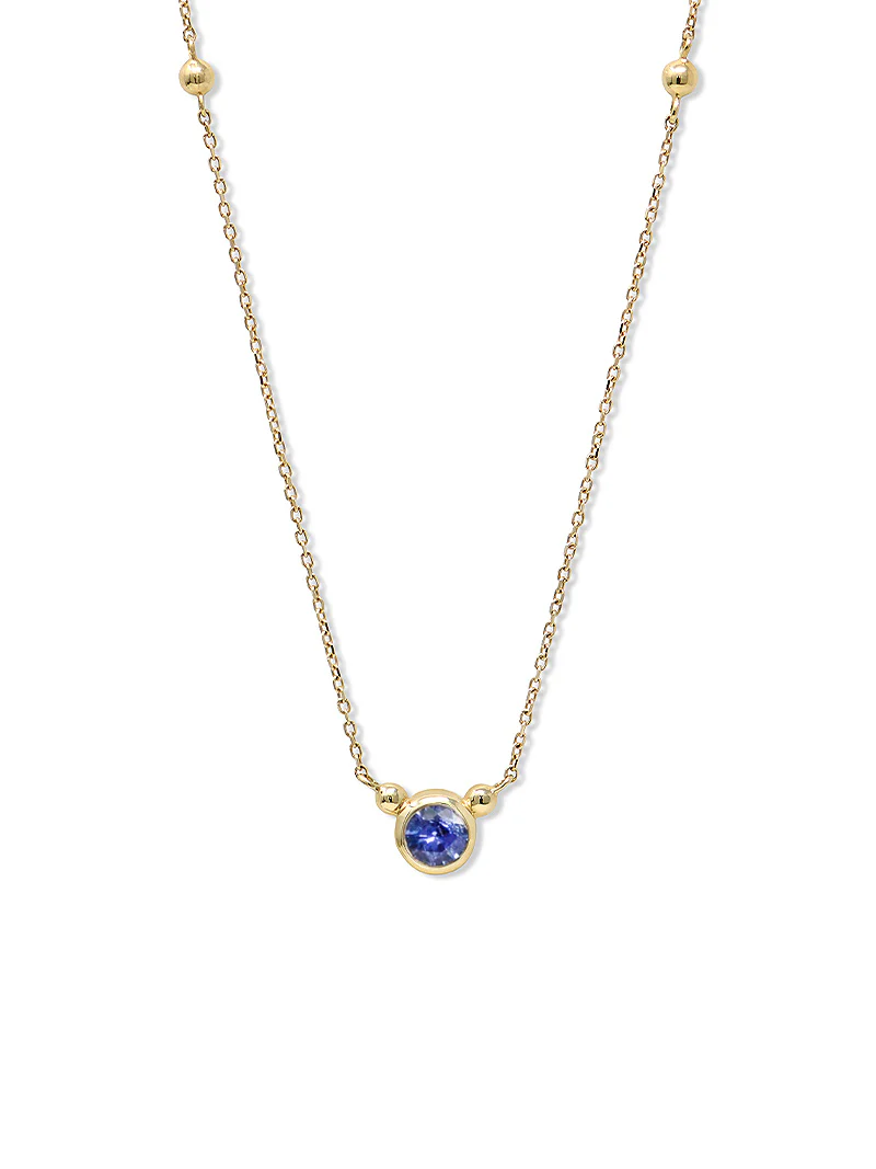 Dew Drop Bonheur Birthstone Necklace - Sapphire