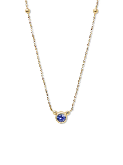 Dew Drop Bonheur Birthstone Necklace - Sapphire