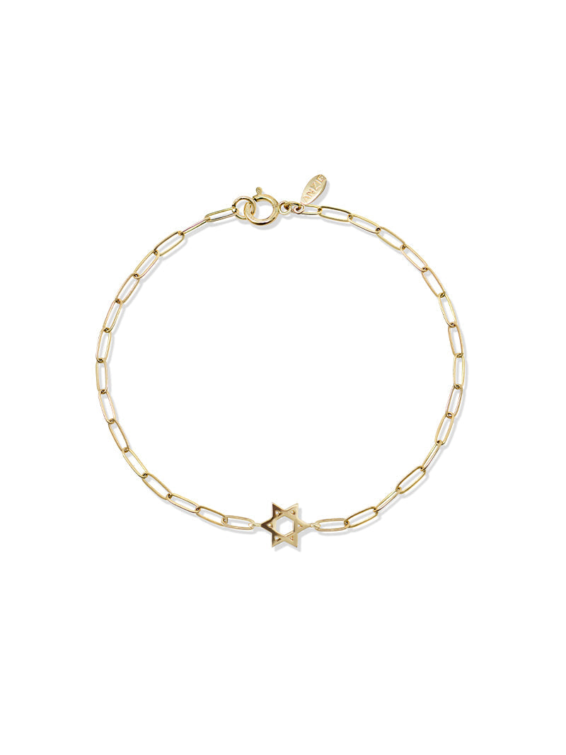 Love Letter Star of David Mini Paperclip Bracelet