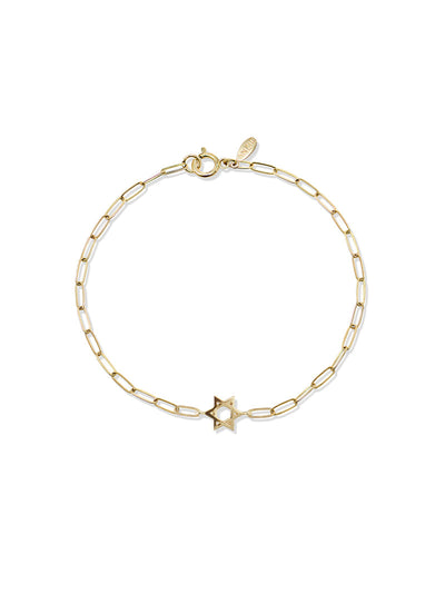 Love Letter Star of David Mini Paperclip Bracelet