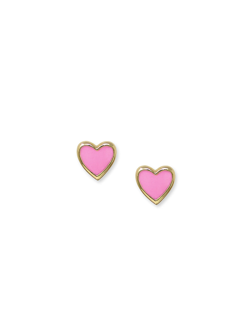 Jac + Jo Icon Enamel Heart Stud Earrings - Single