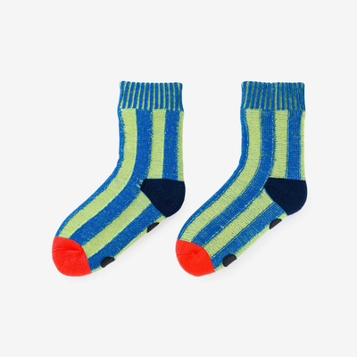 Lime Cobalt Stripe House Socks