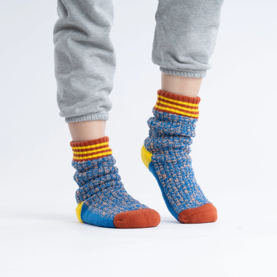 Cobalt Varsity Knit House Socks