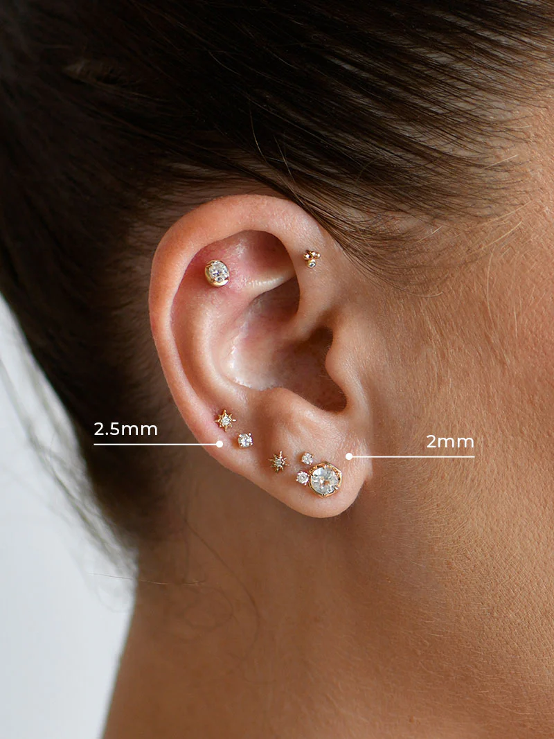 Petite Diamond 2mm Diamond Single Stud - White Gold