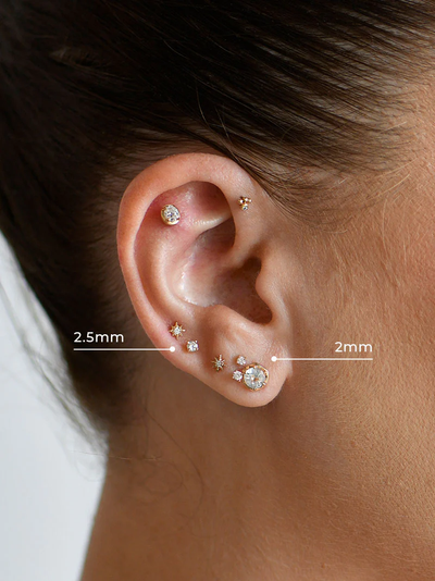 Petite Diamond 2mm Diamond Single Stud - White Gold