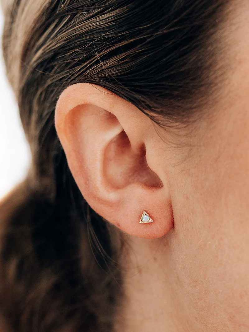 Cléo Triangle Opal Studs - Single