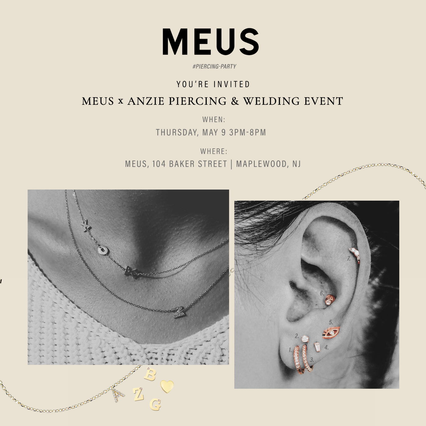MEUS x ANZIE 5/9 Piercing & Welding Event Deposit