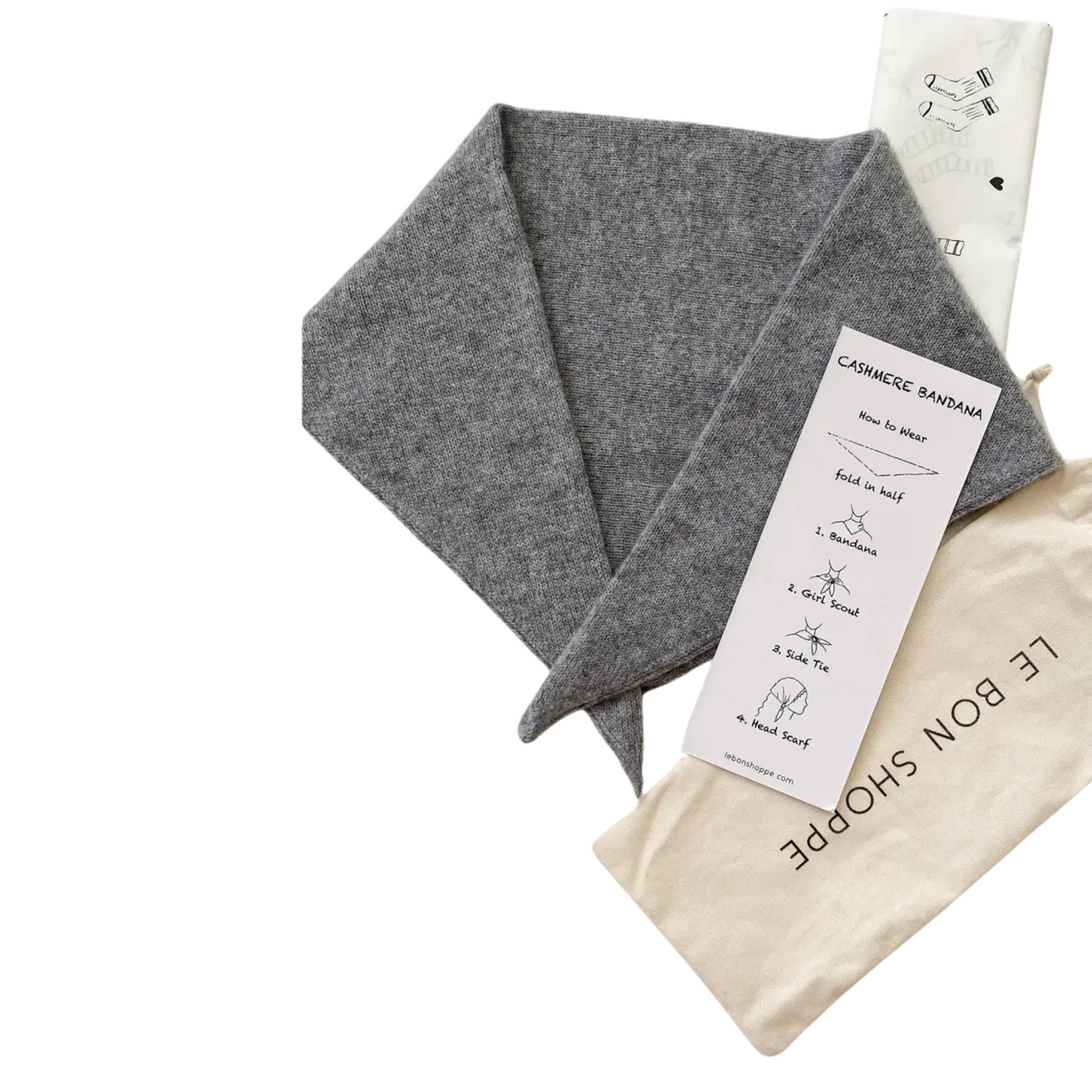 Cashmere Bandana - Heather Grey