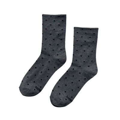 Sneaker Socks – Polka Dot - Charcoal/Black by Le Bon Shoppe