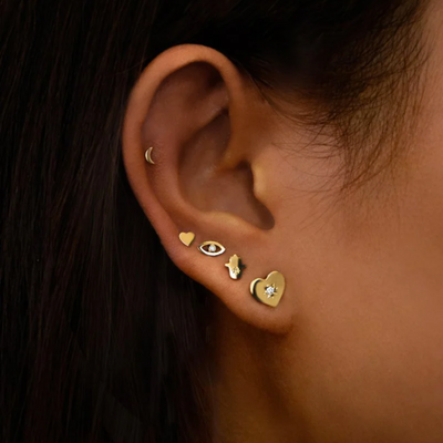 Jac + Jo Icon Hamsa Stud Earrings - Single