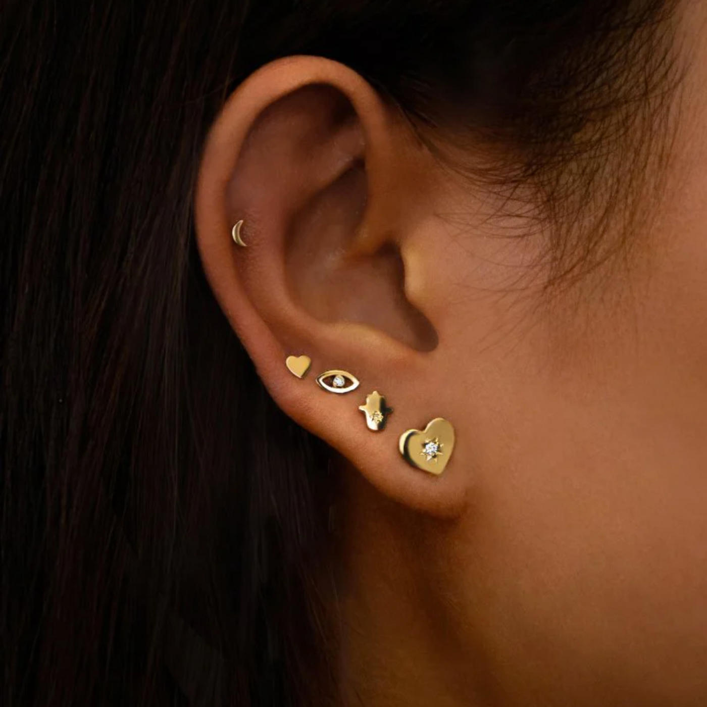 Jac+ Jo Icon Moon Stud Earrings