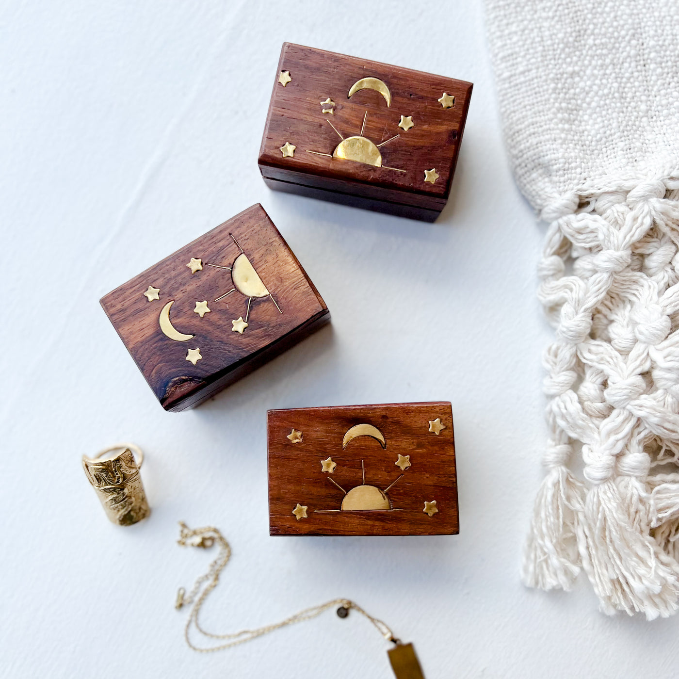 Wood and Brass Jewelry Box